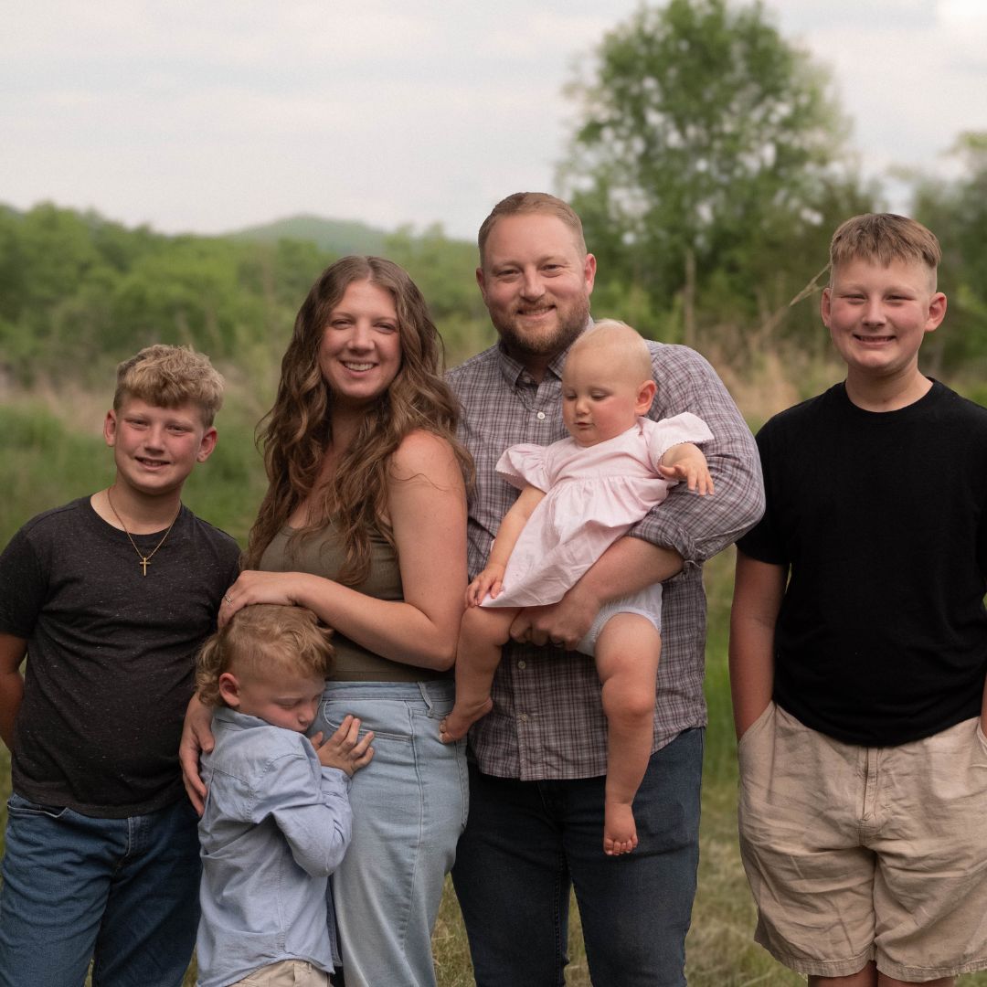A family photo of Betsy Finchum’s family, operations manager at Haven Birth and Wellness.